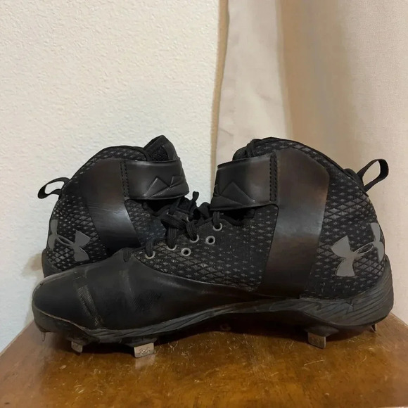 Under Armour Mens Harper One Baseball Cleat Black Sand Softball Strap Size 8M US - Picture 3 of 12